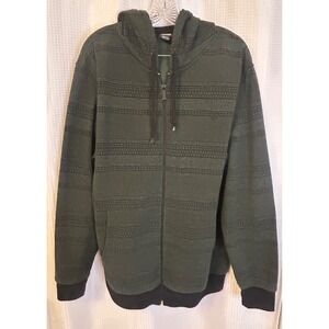 Zoo York Green & Black Aztec Print Mens Full Zip Hoodie SIze XL